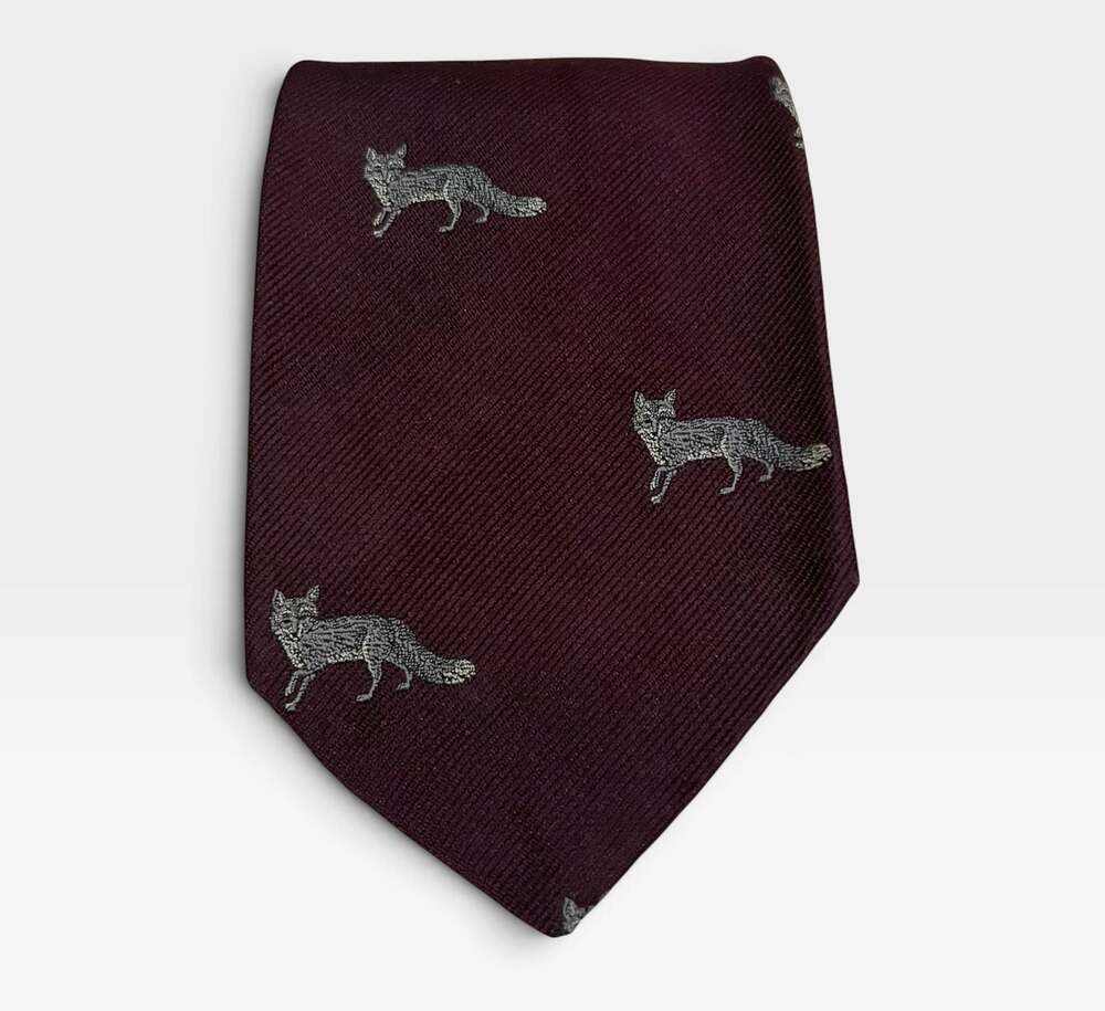 Holland And Holland Pink & Brown Rabbits Hares Silk Mens Tie RARE 58” long